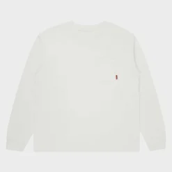 Cherry Tees & Long Sleeves-American Classic Pocket L/S T-Shirt (White)