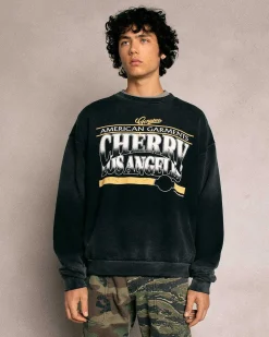 Cherry Sweatshirts-American Garments Crewneck (Vintage Black)