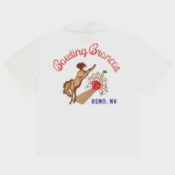 Cherry Shirting-Bowling Broncos Bowling Shirt (Cream)
