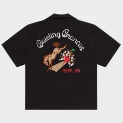 Cherry Shirting-Bowling Broncos Bowling Shirt (Black)