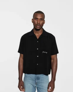Cherry Shirting-Bowling Broncos Bowling Shirt (Black)