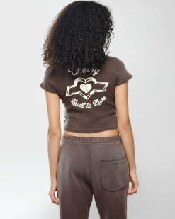 Cherry Women'S-Built To Love Thermal Baby Tee (Espresso)