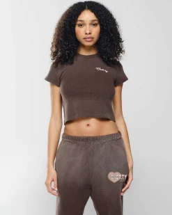 Cherry Women'S-Built To Love Thermal Baby Tee (Espresso)