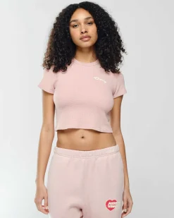 Cherry Women'S-Built To Love Thermal Baby Tee (Rose)