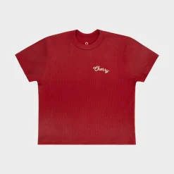 Cherry Women'S-Built To Love Thermal Baby Tee (Red)