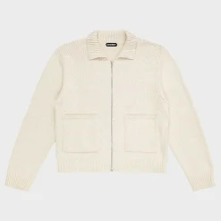 Cherry Jackets-Cotton Knit Club Jacket (Cream)