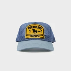 Cherry Headwear-Desert Horse Full Mesh Trucker Hat (Blue)