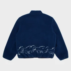 Cherry Jackets-Embroidered Sherpa Jacket (Royal)