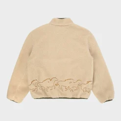 Cherry Jackets-Embroidered Sherpa Jacket (Natural)