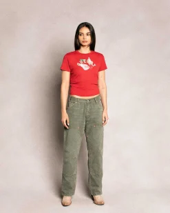 Cherry Women'S-Flying Baby Tee (Vintage Red)