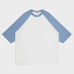Cherry Tees & Long Sleeves-Hollywood Mile Baseball Tee (Dusty Blue)