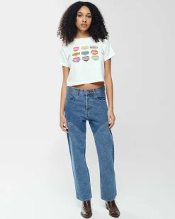 Cherry Women'S-Lovers Boxy Baby Tee (White)