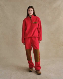 Cherry Sweatpants-Mountain Sherpa Pants (Red)