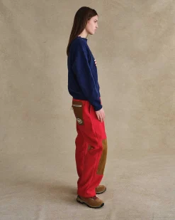 Cherry Sweatpants-Mountain Sherpa Pants (Red)