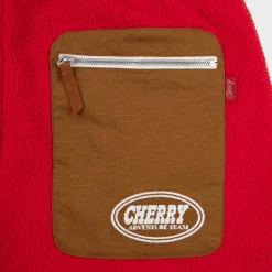Cherry Sweatpants-Mountain Sherpa Pants (Red)