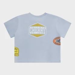 Cherry Women'S-Off Road Boxy Baby Tee (Dusty Blue)