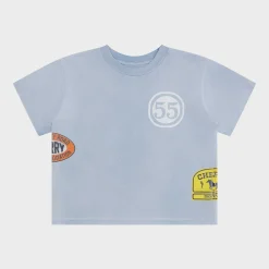 Cherry Women'S-Off Road Boxy Baby Tee (Dusty Blue)