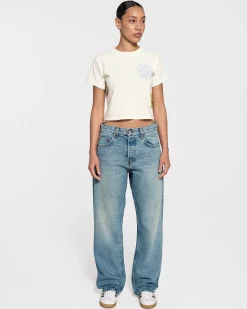 Cherry Women'S-Off Road Boxy Baby Tee (Vintage White)