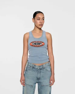 Cherry Women'S-Off Road Tank Top (Dusty Blue)