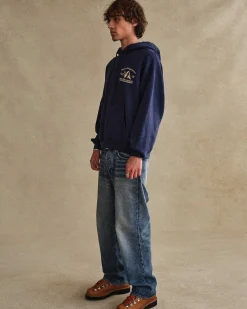 Cherry Sweatshirts-Outdoorsman Henley Hoodie (Navy)