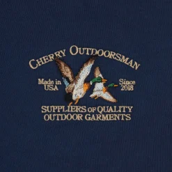 Cherry Sweatshirts-Outdoorsman Henley Hoodie (Navy)