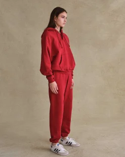 Cherry Sweatshirts-Outdoorsman Henley Hoodie (Red)