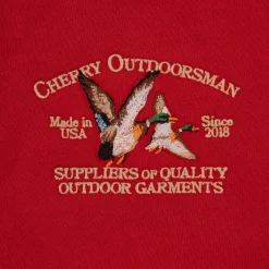 Cherry Sweatshirts-Outdoorsman Henley Hoodie (Red)
