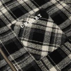 Cherry Jackets-Plaid Zip Shirt Jacket (Black)