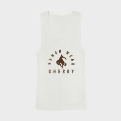 Cherry Women'S-Ranch Wear Tank Top (Vintage White)