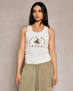 Cherry Women'S-Ranch Wear Tank Top (Vintage White)