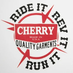 Cherry Women'S-Ride It, Rev It Boxy Baby Tee (White)