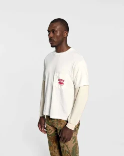 Cherry Tees & Long Sleeves-River Run Boxy Pocket Thermal L/S (Vintage White)