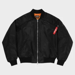 Cherry Jackets-Satin Bomber Jacket (Black)