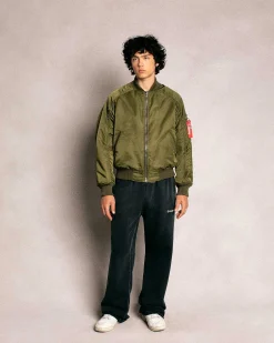 Cherry Jackets-Satin Bomber Jacket (Olive)