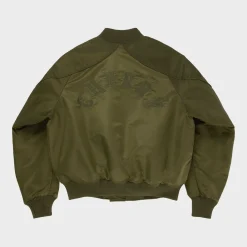 Cherry Jackets-Satin Bomber Jacket (Olive)
