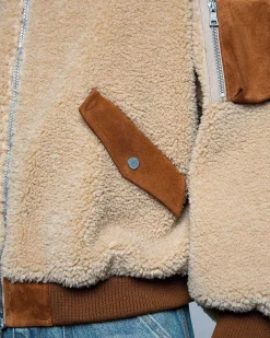 Cherry Jackets-Sherpa Bomber Jacket (Natural)