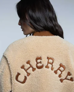 Cherry Jackets-Sherpa Bomber Jacket (Natural)
