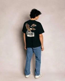 Cherry Tees & Long Sleeves-Soaring Eagle Pocket Tee (Vintage Black)