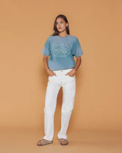 Cherry Pants-Straight Leg 5 Pocket Denim (White)