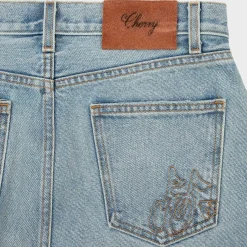 Cherry Pants-Straight Leg 5 Pocket Denim Jeans (George Wash)