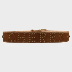 Cherry Accessories-Studded Leather Belt (Calf Hair)