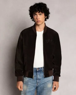 Cherry Jackets-Suede Bomber Jacket (Espresso)