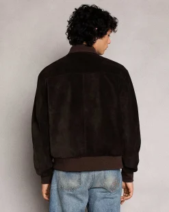 Cherry Jackets-Suede Bomber Jacket (Espresso)