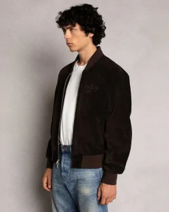 Cherry Jackets-Suede Bomber Jacket (Espresso)