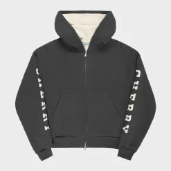 Cherry Sweatshirts-Thermal Zip-Up Hoodie (Black)