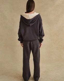 Cherry Sweatshirts-Thermal Zip-Up Hoodie (Black)