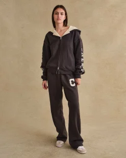 Cherry Sweatshirts-Thermal Zip-Up Hoodie (Black)