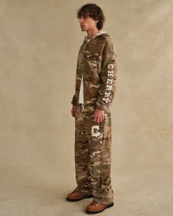 Cherry Sweatshirts-Thermal Zip-Up Hoodie (Camo)