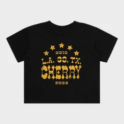 Cherry Women'S-Tri State Boxy Baby Tee (Vintage Black)