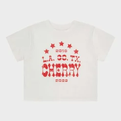Cherry Women'S-Tri State Boxy Baby Tee (Vintage White)